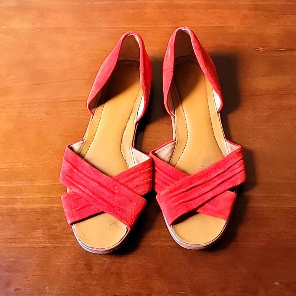 Franco Sarto Red Suede Sandals